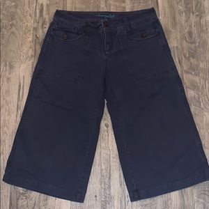 American Eagle Navy Wide Leg Capris 8